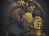 Ricardo Carpani (1930-1997), El abrazo, óleo sobre tela, 103 x 131 cm., 1965